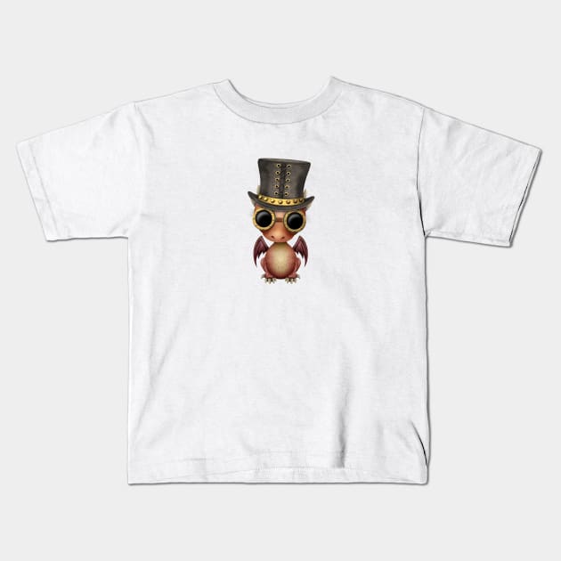 Steampunk Red Dragon Baby Kids T-Shirt by jeffbartels